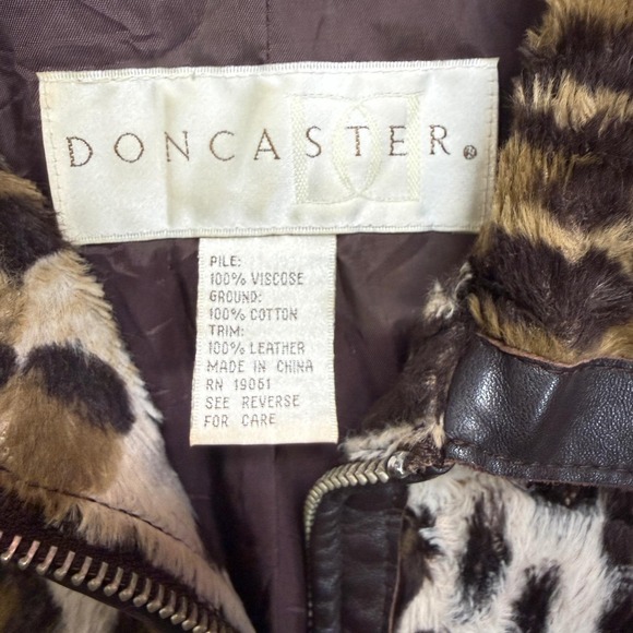 Doncaster Leopard Print Faux Fur Leather Trim Jacket - Picture 7 of 11